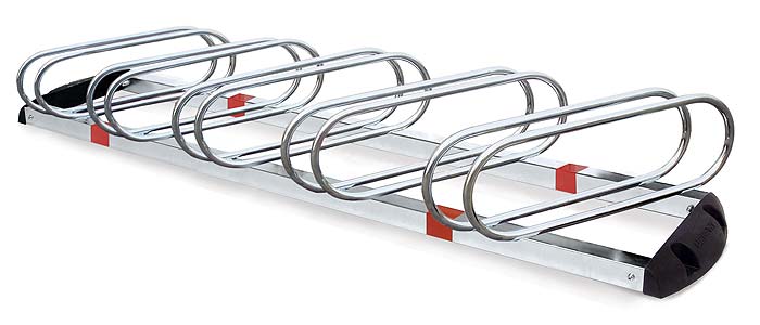 dispositivo porta biciclette 5 posti inclinati a 60°